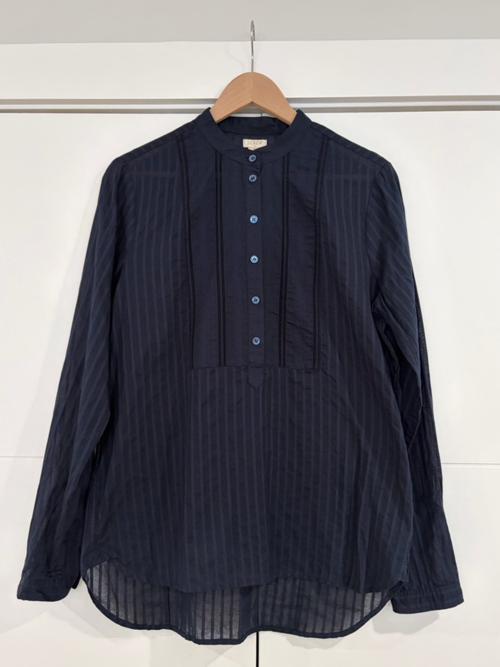 J. Crew Factory Navy Blue Button-Front Shirt